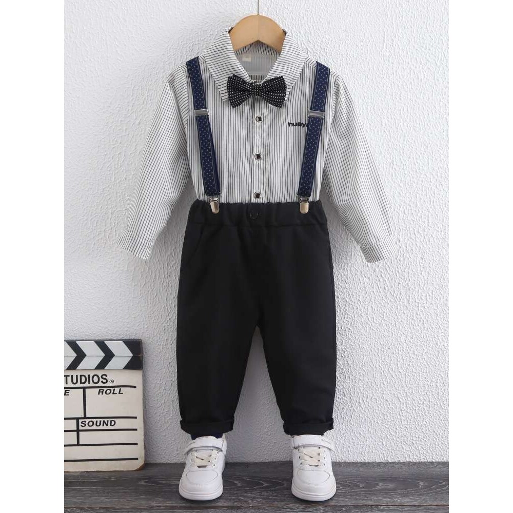 儿童礼服夏季新款花童西服男童西装套装小男孩主持人背带裤演出服