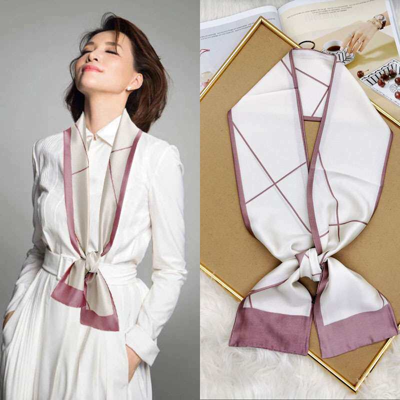 2022春秋季新款小丝巾女韩版围巾职业商务韩国时尚装饰百搭小领巾