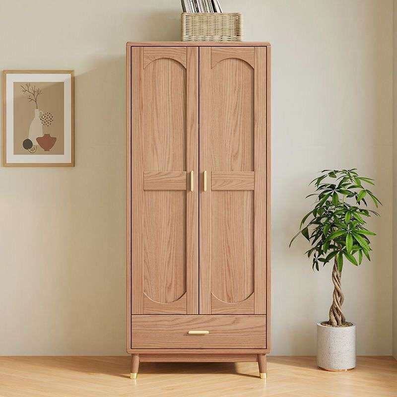 白蜡木全实木衣柜北欧双门衣柜简约衣橱卧室组合柜收纳储物柜家具