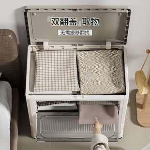 海兴翻盖收纳箱大号放衣服卧室衣服折叠收纳柜衣物免安装简易衣柜