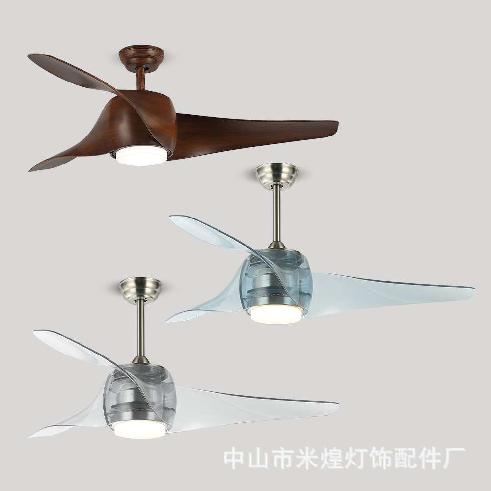 风扇灯吊扇灯餐厅客厅卧室52寸3叶ABS现代简约静音中山跨境电扇灯