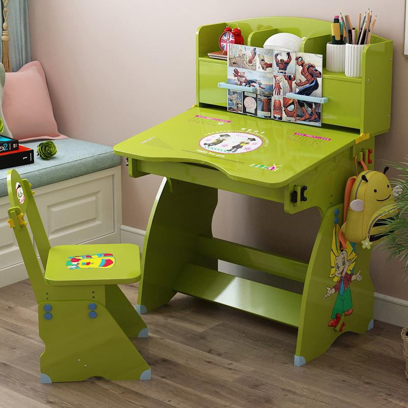 儿童学习桌书柜组合写字桌椅套装小学生书桌女孩男课桌椅家用升降