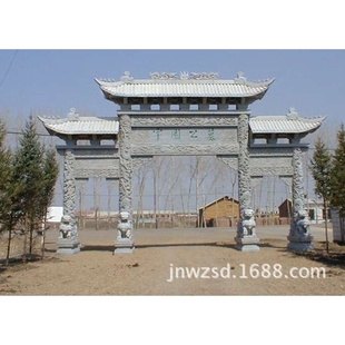 山东石楼图片大全 济宁石材牌楼厂家 石牌楼加工价格