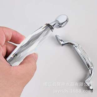 黑色锌合金衣柜门欧式现代抽屉拉手橱柜时尚家具水晶金色双孔把手