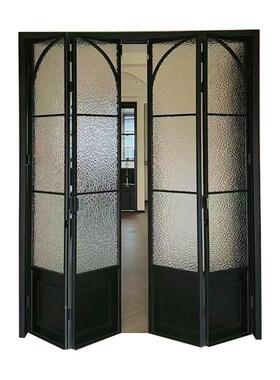 法式复古间断合金极窄折叠门阳台客厅铝DEV卫生浴室隔厨房折叠门