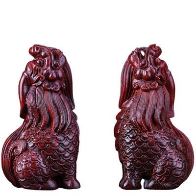 檀雕印度老料小叶紫望天手吼把件摆件紫檀工艺品BHI整料刻送礼佳