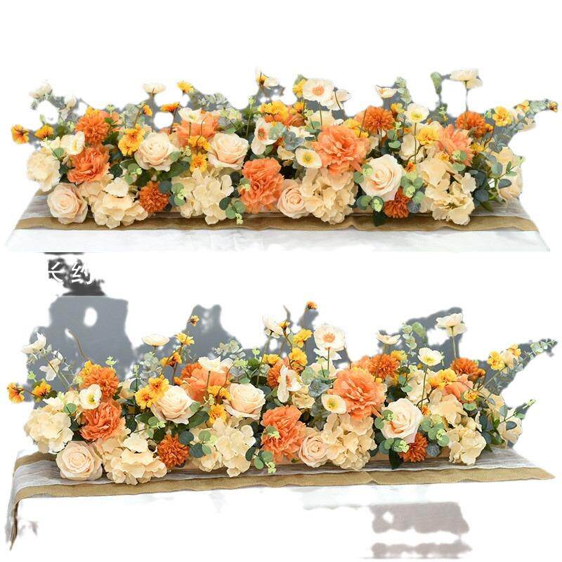 餐厅长桌花摆花B6511863布商务桌会议桌面装饰台花宴会置餐桌仿真