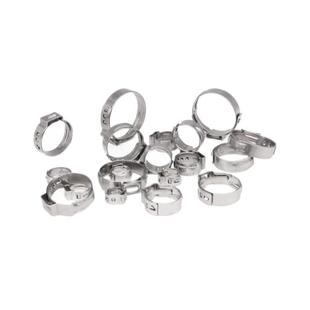 10种PCS盒装 5尺寸0BVB4不锈钢无0级耳卡箍喉箍单软管夹