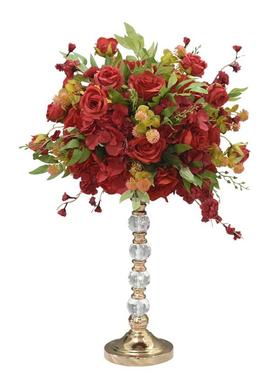 新款店婚礼电镀铁艺桌花酒吧酒餐厅kt假v花桌面摆件花VPF橱窗球装