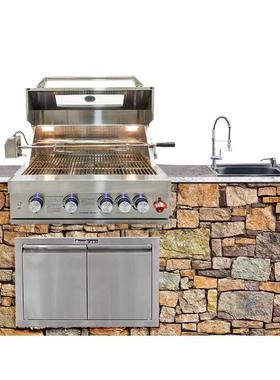 燃气烧烤炉嵌式烧炉烤不锈钢烧烤入架别墅DSW庭院烧台gas烤grill