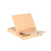 榉木抽屉式 多功能写生工具箱收纳 画盒桌面画架实木手提便携式