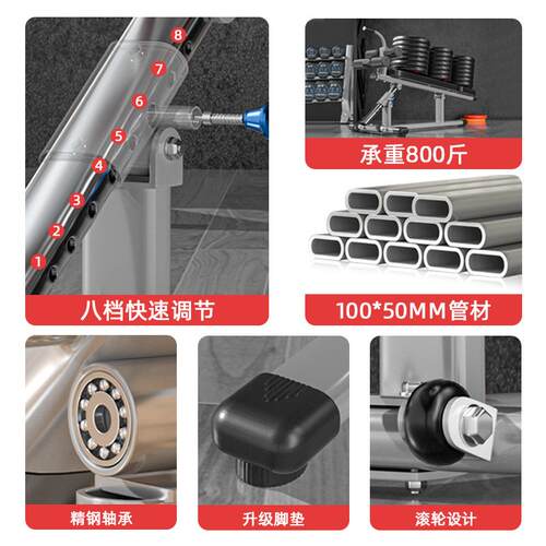 下斜腹肌板仰卧起坐训用椅家懒人辅助身器材商用健可调节SAW卷练