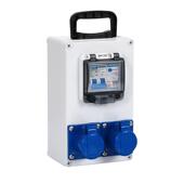 圣防水手成提工箱业插座箱便携式 工地临时移配置一17汉动塑料配电