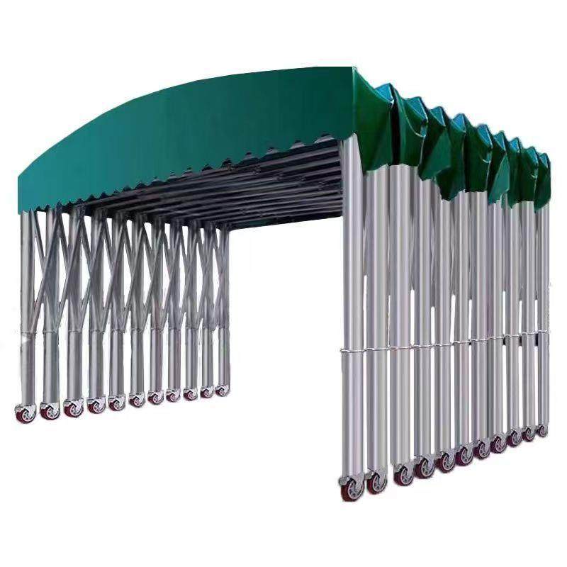 移动推拉雨棚伸缩户外防雨停车车棚大排档摆摊遮阳帐篷自动伸缩