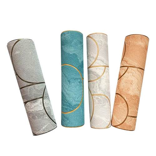 547仿弧线条理石电视背景墙厅纸客现大代3D立体鹿皮绒壁形纸卧室