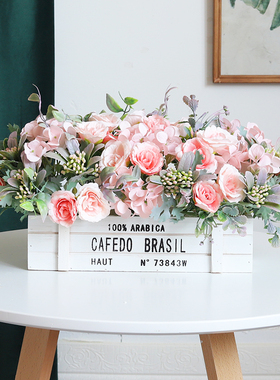 美式栅栏仿真花餐桌客厅装饰假花小清新insN风阳台摆件舞台婚庆花