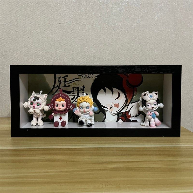 泡泡玛特 庭前墨梅手办收纳盒中空相框防尘X罩 带背景图,收纳整理,手办收纳盒,淘宝优惠券,粉丝福利购,淘宝优惠卷