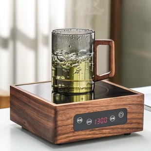 木把玻璃杯茶杯家用耐高温喝水杯H套装 中式 高档待客大容量透明杯