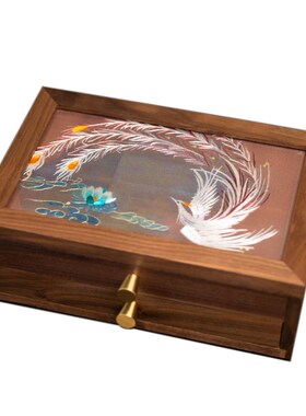 苏绣首饰盒摆件中式刺绣珠宝配饰收纳盒子国风特S色双面绣工艺礼