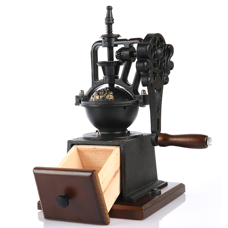 咖啡磨豆机 f手动 咖啡豆研磨机 家用磨粉机 小型咖啡机复古大摇