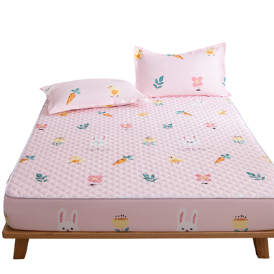 全棉夹棉床笠防滑固定床罩单件纯棉加厚床垫套加棉床套1X.8m米夏