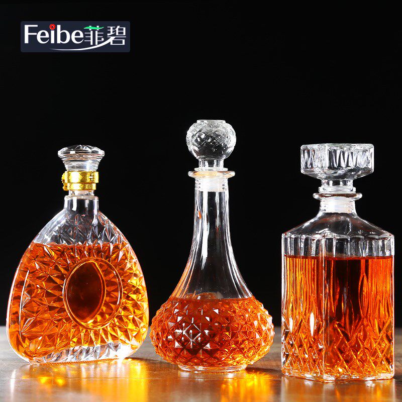 创意玻璃酒瓶红酒瓶xo威士忌 装饰小酒瓶葡萄洋酒瓶白Y酒瓶空酒瓶