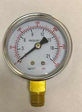 Pressure gauge 压力表 压力21kg 300psi 直径59-60mm 螺纹ZG1/4