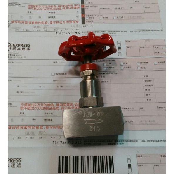 不锈钢压力表针型阀 J13W-160p dn15 压力16mpa 内螺纹1/2 4分