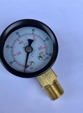 42mm压力表 压力0-60bar 0-900psi 螺纹ZG1/4 径向 leipai Y-40