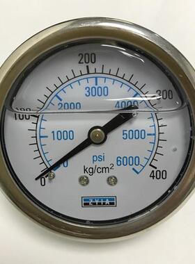 轴向耐震压力表  400kg/cm2 6000psi 40mpa 直径61-68mm zg1/4牙