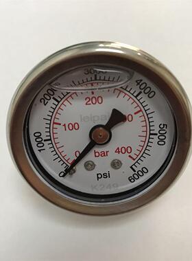40mm 41-47mm 轴向无边充油耐震压力表 YN-40Z 0-400bar 6000psi