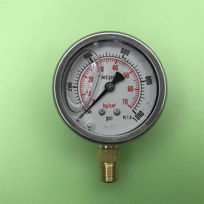 Leipai 耐震压力表 直径60mm 压力0-1000psi 70kg/cm2 螺纹zg1/4