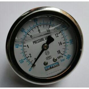 轴向无边充油耐振液压表60mm耐震压力表yn-60z 160bar16mpa螺纹