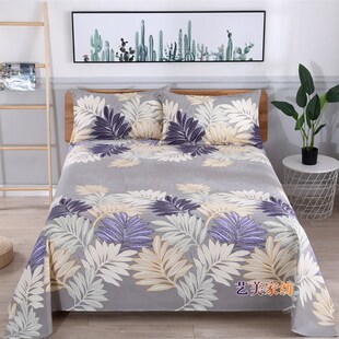 加厚纯棉粗布床单单件1.5\1.8\2米三件套农村R土炕单子大炕罩防滑