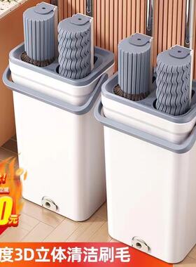 海绵拖把2023家l用拖把一拖净卫生间厕吸水大号胶棉清洗桶拖地神