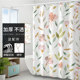 手绘小花浴帘套装 免打孔加厚防霉隔断帘卫生O间洗澡帘浴室防水浴
