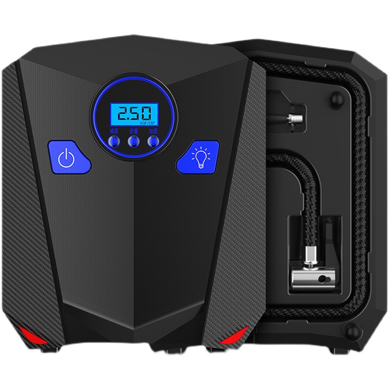 车载充气泵d车用轮胎充气泵汽车打气泵数显12v便携式打气筒胎压表