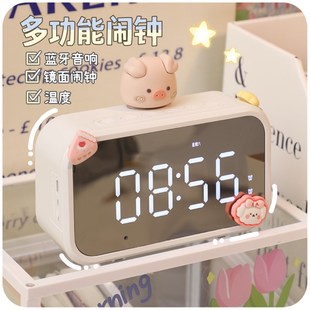 儿童闹钟学生专用起o床神器高颜值女孩初中生智能电子摆台式时钟