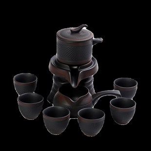 懒人半全自动石磨茶具套组紫陶y磨盘泡茶器手工跳刀高档轻奢礼盒