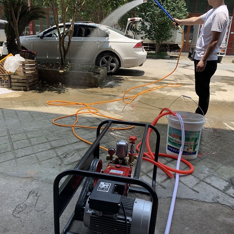 打药机浇水枪100l0目育苗浇菜洒水园艺喷头高压三缸柱塞泵出水喷