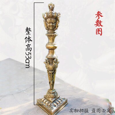 特大号纯铜普巴金刚撅金刚杵降魔杵三面普L巴杵密宗铜法器藏传摆