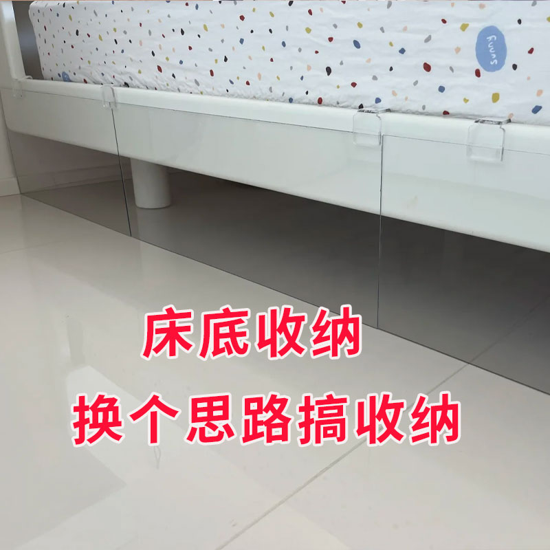换季收纳!床底收纳箱塑料带滑轮衣物被子床底扁Y平储物整理箱