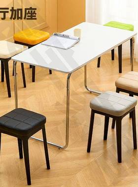 凳子家现代简约客叠厅餐椅可放用板加厚软包71209塑料椅子凳沙发