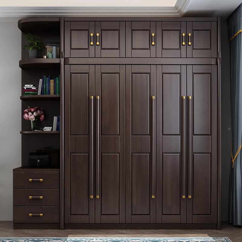 实木衣室柜新中实木衣柜橱卧家用四五六开门组合现代式简衣约ZXX
