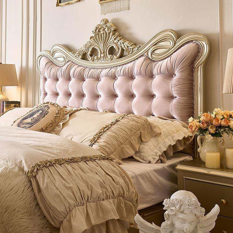 人美式VST轻奢实木床现代简廷约主卧双式公主床欧式宫法大气婚床