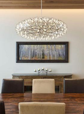 火球吊灯花铺商用客店厅39072餐厅创意个性蒲公英艺灯术椭圆飞碟