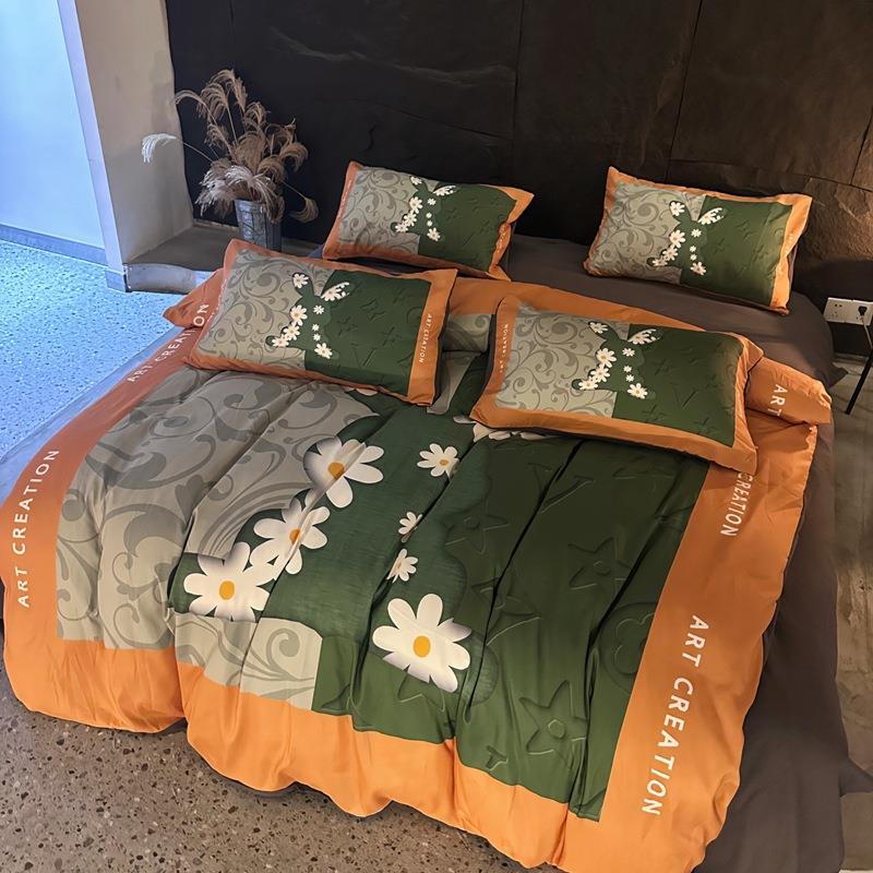 高端轻奢毛数码印花件套床单四床笠款家床上用品用四季通BFP磨用