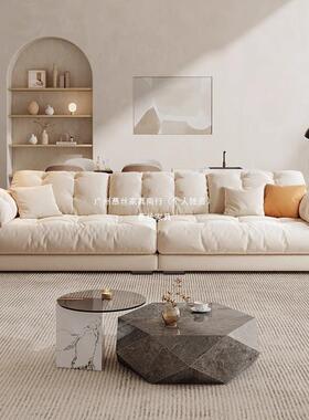 奶慕丝客布艺沙发厅简现代云朵新款油轻奢科技布约沙发小户87857