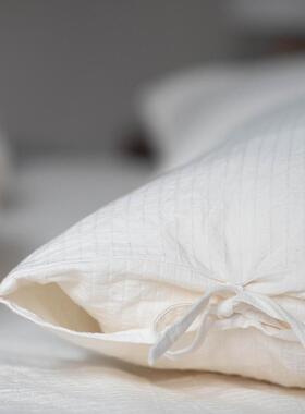 天然A日式水洗全四IIG件民宿棉白色酒店被套套床单裸睡类1.8床上