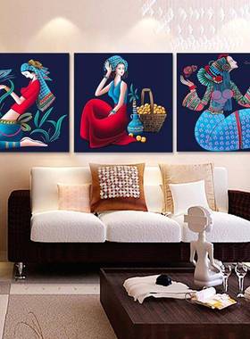 BK9K2钻02砖5年满钻石画三联画新款客厅5d诗石PUJ秀阿玛贴粘钻十